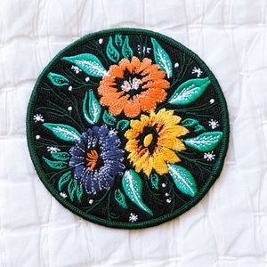 Stay at Home Club Flowers Iron-on Patch